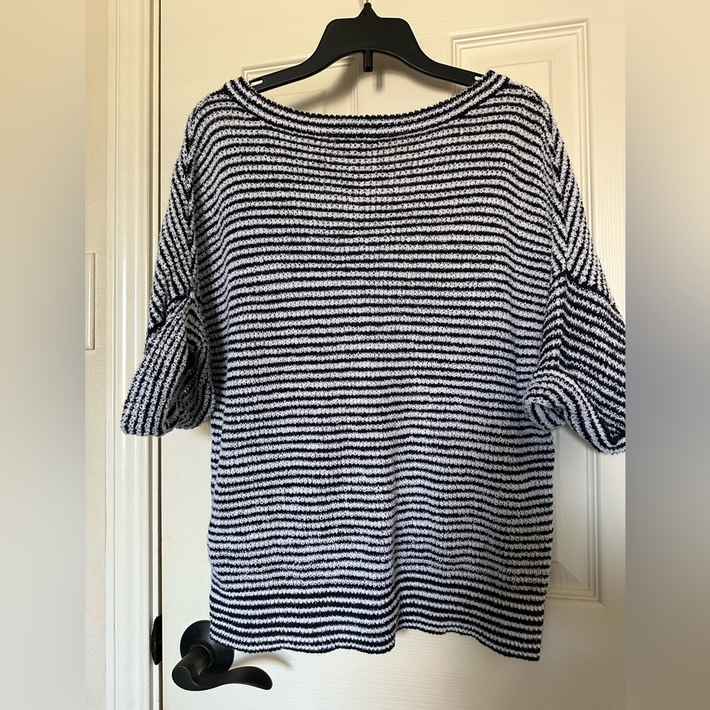 J. crew striped short cuffed sleeve top size xs